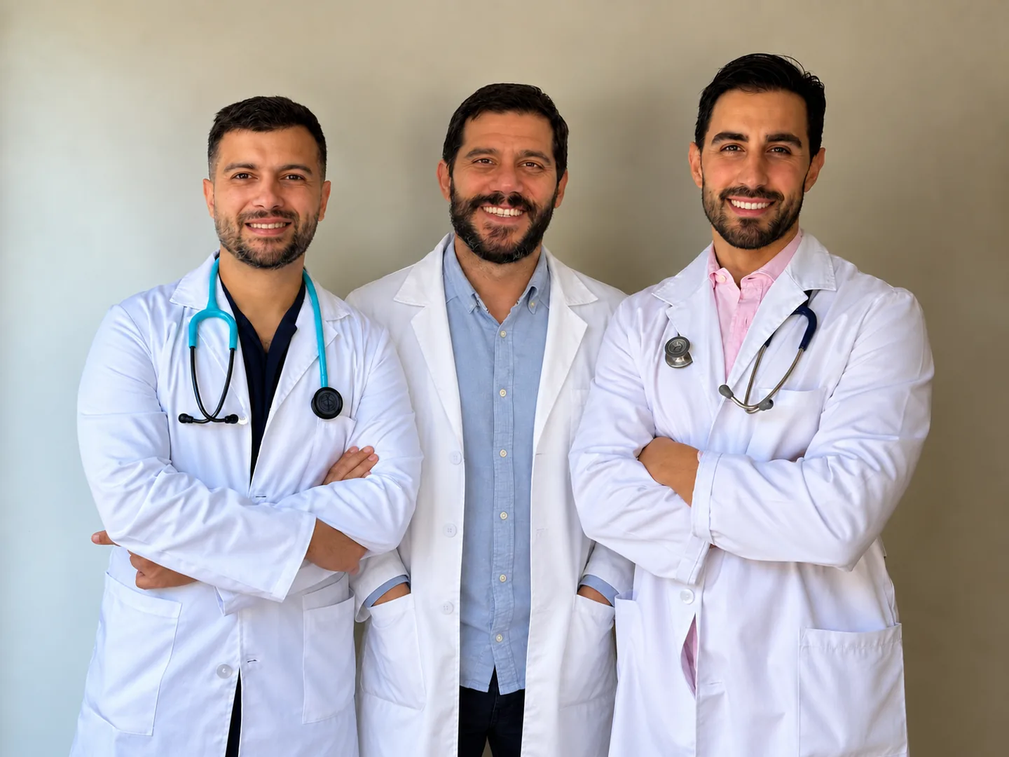 Andrés, Juan Pablo y José, equipo médico de El Rincón Sanitario